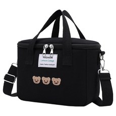 嬰兒帆布輕便尿布包, 黑色