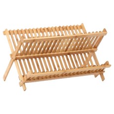 Benhome 折疊式木質碗盤餐具瀝水架 L, 1個, 單一顏色