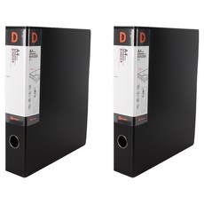 Youngoh 新材質D型環活頁夾 3cm A4, 黑色, 2個