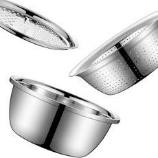 Librica 多合一多用途不鏽鋼濾網刨絲器萬能切菜器套組, 銀色, 1個