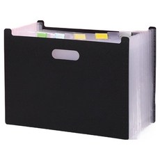 Bada Tokki整理收納風琴夾 13格 330 x 235 x 200 mm, 1個, 黑色 + 透明