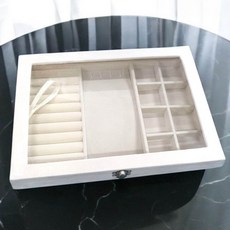 리빙웍스 칸칸벨벳 악세서리 대용량 보관 정리 진열함 대형 3분할