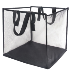 Axis 艾克思 方形手提透氣細網可折疊收納籃/洗衣籃/髒衣籃, 黑色