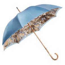 PASOTTI 女用花卉自然雙層布馬六甲手柄單節自動傘 WD9517M