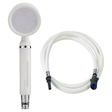 Dr.WATER SHOWER HEAD 安裝簡單的彩色過濾蓮蓬頭 + PVC軟管 2m 套組, 1套, 奶油色