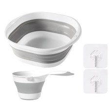 Zliz 折疊式臉盆+水瓢組, 1套, 灰色