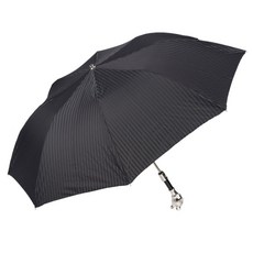 PASOTTI 男士用折疊設計師銀色復古熊貓兩段式自動傘 MG061K1V