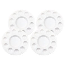 Hataesmall 簡約現代美術調色盤 白色 OPP包裝, 4個