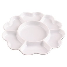 Hataesmall 日常美術調色盤 大花瓣調色盤 直徑20.2cm, 1個