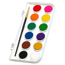 Pick & Home 便利固體水彩 + 畫筆組, 12 種顏色