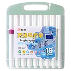 斯莫格(Smogle)彩色鮮豔水性壓克力麥克筆, 1個, 18色