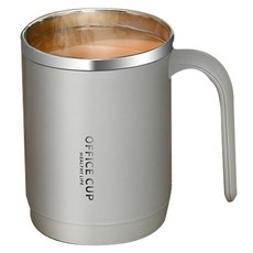 帶蓋304不鏽鋼雙重保溫咖啡杯, 灰色, 500ml, 1個