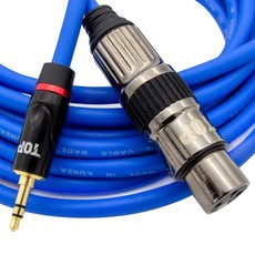 HDtop 3.5 立體聲 to XLR 母頭麥克風線 1.5m, 1個, 藍色, HT-TP1242