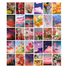 indi.k 幸福日子 室內裝飾 感性明信片 30款 + 貼紙 48p 套組, 2套, 混色