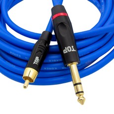 HDtop RCA 公頭 TO 5.5 立體聲連接線 50m, 1個, 藍色, HT-TP1657