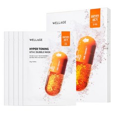 WELLAGE 唯拉珠 高滲透維他命C泡泡面膜, 1個, 5入