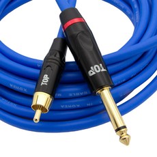 HDtop RCA 公 TO 5.5 單聲道 公 連接線 1m, 1個, 藍色, HT-TP1631