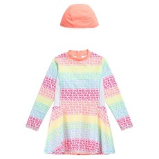 BLACKYAK KIDS 女童 BK 海洋連身泳衣 + 帽子套裝 1BKRSM2908