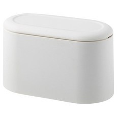 AHOYE 北歐風按壓即開桌面垃圾桶/廚餘桶/收納桶/清潔桶/浴室置物桶, 1個, 白色