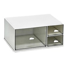 桌面組合式抽屜收納盒 特高三格款, 3格, 白色