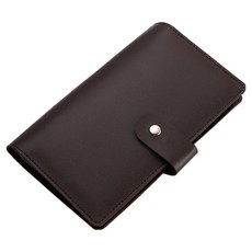 포텐키트 깔끔한 심플한 카드 홀더 92p 명함 보관함 11.5 x 18 cm, 브라운1, 1단