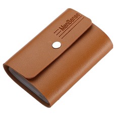 포텐키트 깔끔한 심플한 카드 홀더 20p 명함 보관함 7 x 10.2 cm, 브라운3, 1단