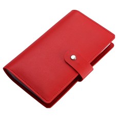 포텐키트 깔끔한 심플한 카드 홀더 92p 명함 보관함 11.5 x 18 cm, 레드1, 1단