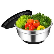 AHOYE 加厚加深不鏽鋼調理碗2件組 附蓋 16cm, 1組, 不鏽鋼色