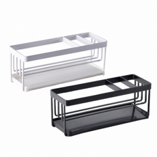 Homely Zakka 日式簡約鐵藝多功能海綿瓶罐置物, 2個, 白色 + 黑色