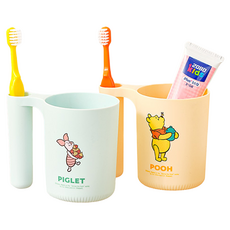 Disney 迪士尼 漱口杯2件組, 1組, 小熊維尼 + 小豬
