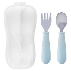 타이니트윙클 토들러 스테인리스 식기세트, 아이스블루, 스푼 + 포크 + 케이스, 1세트