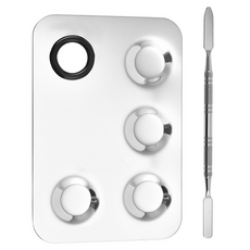 Hataesmall 好上色美術調色盤 大號方形 + 攪拌棒套組, 4格, 1套