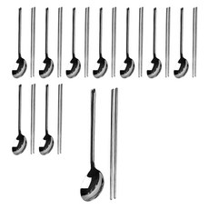 QUEEN SENSE 不鏽鋼筷子湯匙組 1組 銀色, 湯匙 10支 + 筷子 10雙