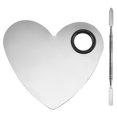 Hataesmall 易上色美術調色盤 心形 + 攪拌棒組合, 1套