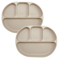 兒童輕量吸盤餐盤, 米白色, 2個, 餐盤