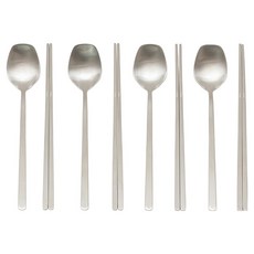 MAISON OBJET Sier Delight 緞面4人份餐具組, 銀色, 湯匙 + 筷子, 4套