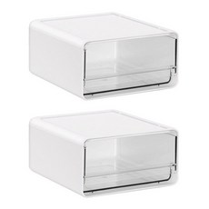 comet 家用透明抽屜多功能收納盒 小(20 x 15 x 9cm) 2個 白色