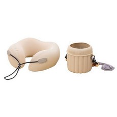 JORDAN&JUDY 佐敦朱迪 旅行頸枕收納包套裝, 卡其色