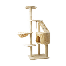 絨布貓窩貓跳台, 1組, 米黃色