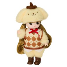 MIMI WORLD Sanrio 迷你小MIMI鑰匙圈系列 布丁狗, 1個, 黃色 + 咖啡色