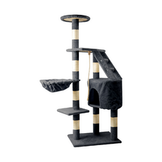 絨布貓窩貓跳台, 1組, 深灰色