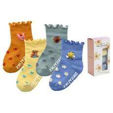 Dailylike 兒童荷葉邊襪子4件組 04