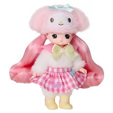 MIMI WORLD Sanrio 迷你小MIMI鑰匙圈系列 美樂蒂, 1個, 粉色 + 白色