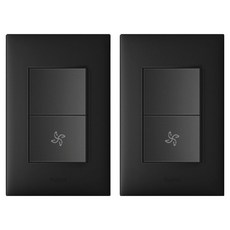 Legrand 羅格朗 Apella Simple 2開關 下方風扇 黑色, 2個
