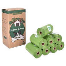 Truly House 環保薰香寵物撿便袋/可降解手提垃圾袋 加厚PRO款, 8捲, 綠色, 1盒