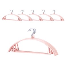 JINSIMGAMSUNG 半圓無痕衣架 30個 淺粉紅 防滑 肩線保護