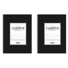 POPO FANCY 3000 Campus字樣線圈橫線筆記本, 2本, 黑色