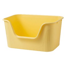 一體開放式貓砂盆, 1個, 黃色