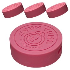 미르코리아 실리콘 헥사 얌얌 유리병 뚜껑 58mm, 레드, 4개