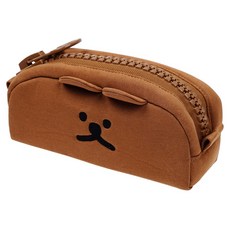 moong9 小熊造型拉鍊筆袋 可愛風 男女通用款, 棕色, 1個
